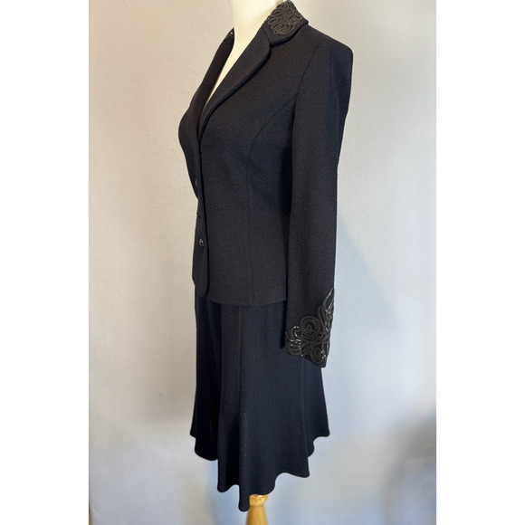 ST JOHN Evening by Marie Gray Santana Knit Skirt Jacket Set Sz 2 (Top) 4 (Skirt) - Picture 2 of 10